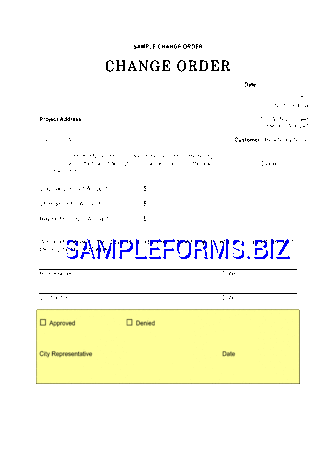 Change Order Sample doc pdf free